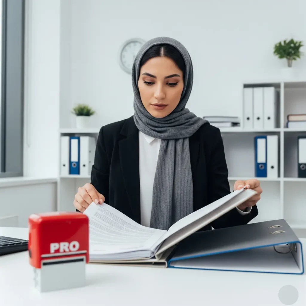 Professional handling UAE legal and business documents