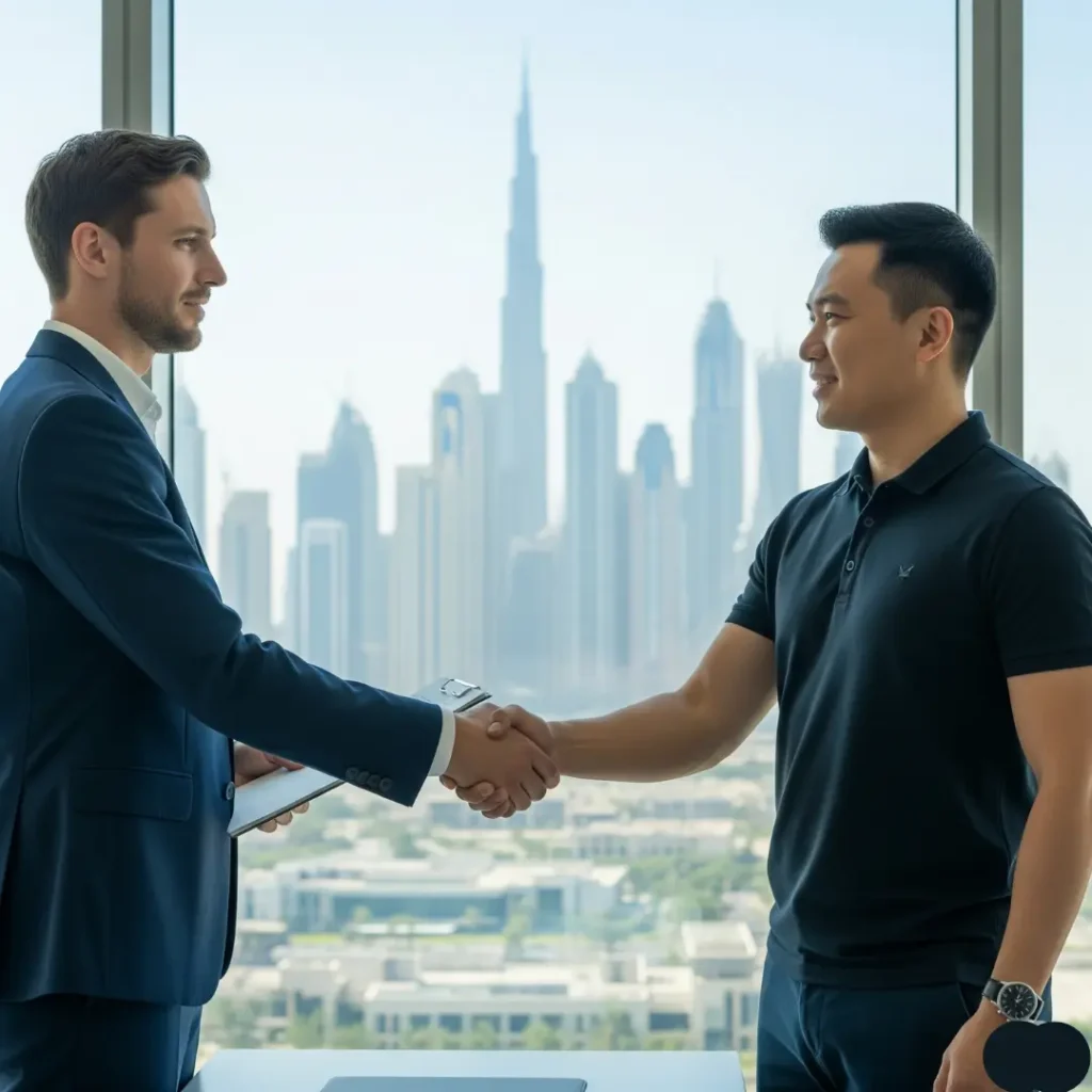 Business consultant finalizing mainland company formation in Dubai